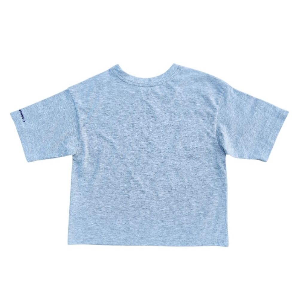 Converse All Star Shirt Kids Girls Gray Size M Short Sleeve Crop Tops Casual - Picture 4 of 7